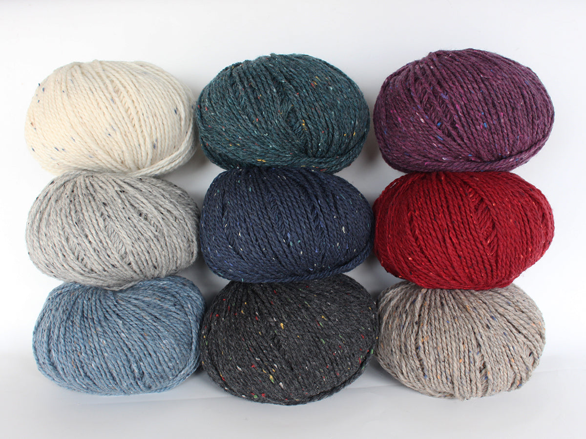 Rustic Tweed Wool Yarn – 80% Wool 20% Nylon | Rustic Light Worsted Weight | Perfect for Socks Sweaters