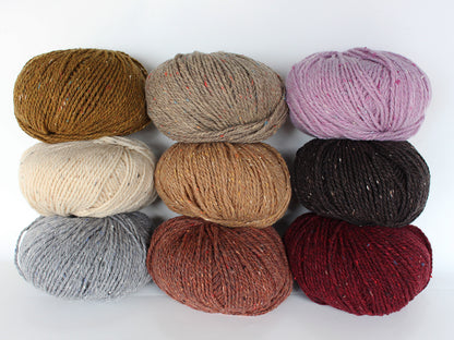 Rustic Tweed Wool Yarn – 80% Wool 20% Nylon | Rustic Light Worsted Weight | Perfect for Socks Sweaters