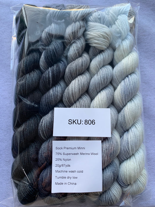Hand Dyed Gradient Mini Skein Set | Sock Yarn Minis