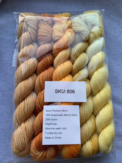 Hand Dyed Gradient Mini Skein Set | Sock Yarn Minis