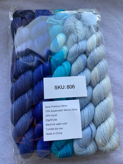 Hand Dyed Gradient Mini Skein Set | Sock Yarn Minis